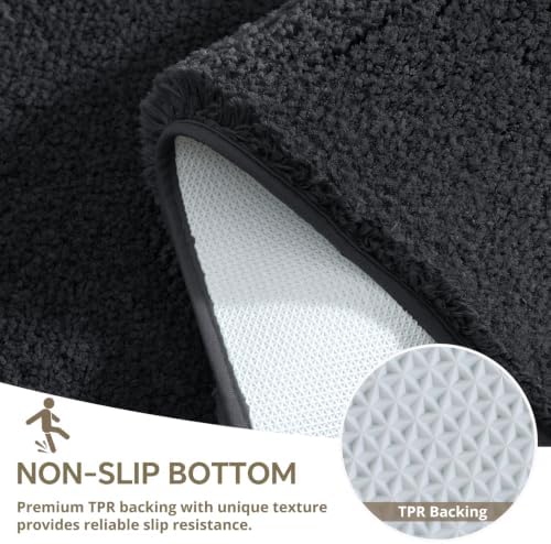 Polyester Bathroom Rug 30"x50" Dark Gray, Large Soft Bath Mat - Image 6