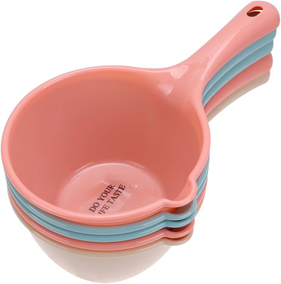 Zerodeko 5 pcs Plastic Water Ladle Long Handle Bath Scoop by Zerodeko