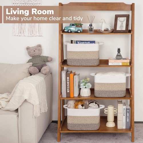 Goodpick Woven Storage Basket for Shelves, Gradient Brown - Image 2