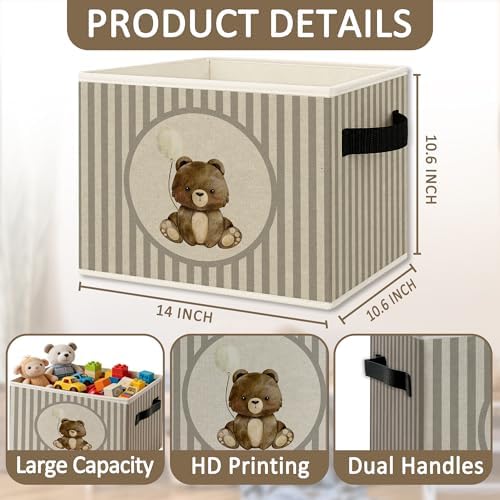 Bear Nursery Foldable Storage Bins Box - Image 6