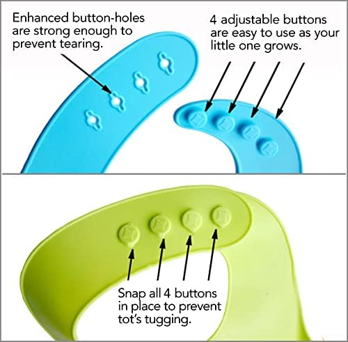 2-Pack Waterproof Silicone Baby Bib Lightweight Comfortable Easy-Wipe Clean - Image 3