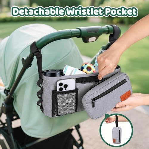 Universal Stroller Caddy with Cup Holder, Stroller Organizer Bag - Image 3