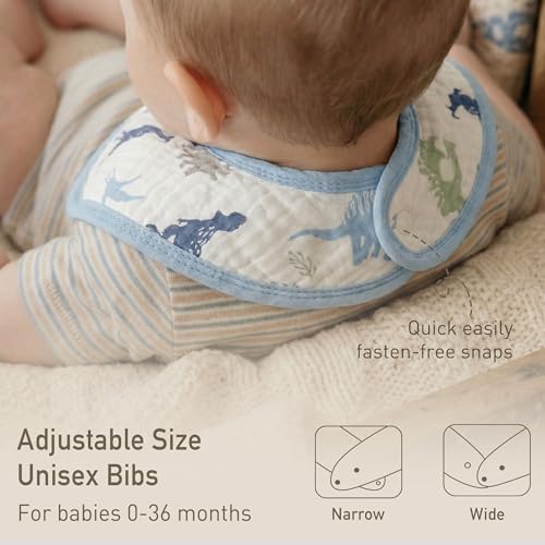 Muslin Bibs for Baby Boy, Adjustable Fit for Drooling and Teething Toddler - Image 5
