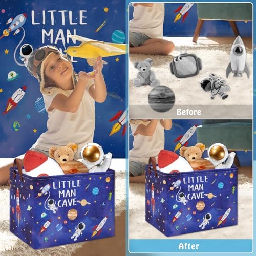 Astronaut Nursery Basket Laundry Hamper, Space Storage Basket - Image 2