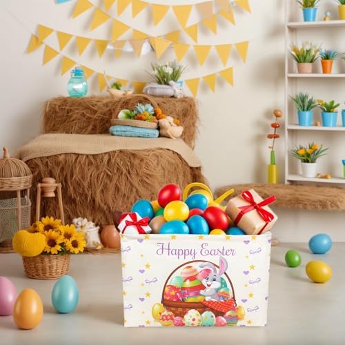 Easter Basket for Kid Large Empty Baby Rectangular Cute Easter Gift Storage - Image 2