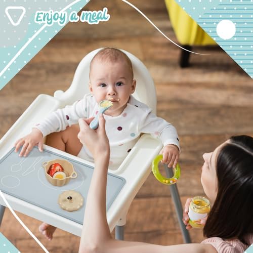 Zhehao 4 Pcs 4 Pcs Montessori Toddler Silicone Placemats, Soft Colors - Image 4