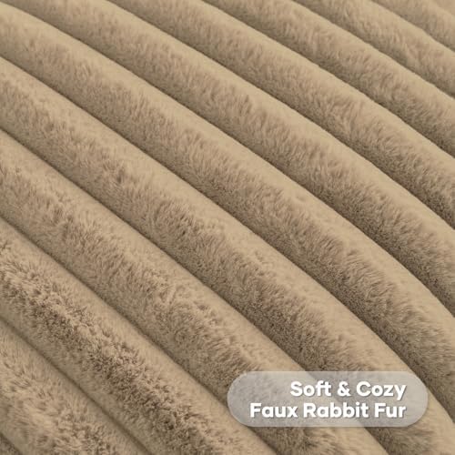 FUTEI Pack of 2 Faux Fur Throw Pillow Covers 28x28 Inch - Image 2