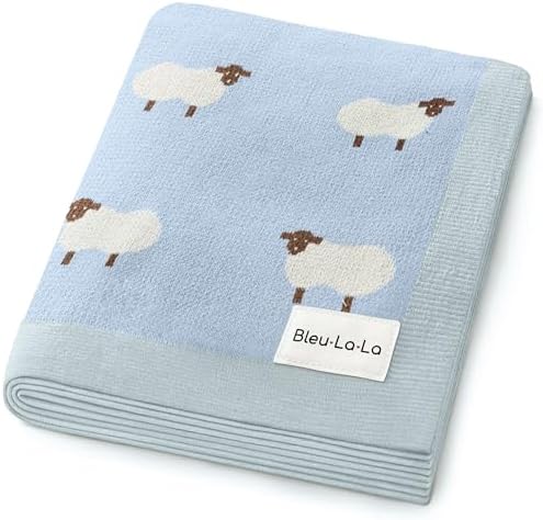 Knit Baby Swaddle Blanket for Boys by BleuLaLa