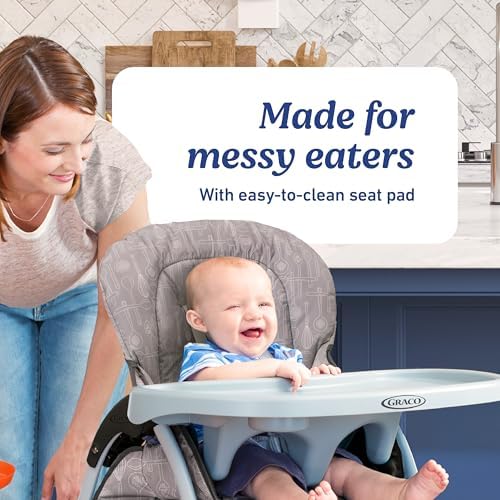 Graco® Slim Snacker High Chair, Ultra Slim, Fast-Folding, Comfortable Feeding - Image 3