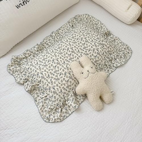 BuLuTu Blue Floral Muslin Pillowcase by BuLuTu