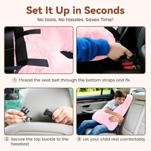 Kids Car Seat Travel Pillow, Toddler Neck Pillow - Image 7