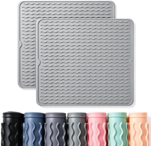 2 Pack Caketime Silicone Dish Drying Mat by CAKETIME