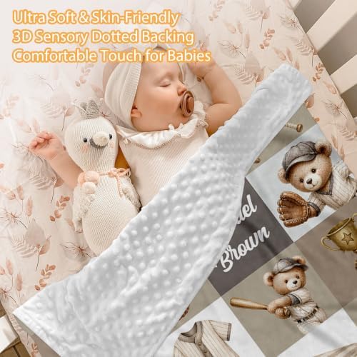 Custom Baby Boy Minky Crib Bedding Set, Bear Bedding 3 Pcs Set - Image 2