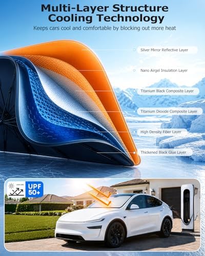 Weektic Windshield Sun Shade Umbrella, Sun & Heat Protection, Keep Car Cool & - Image 3