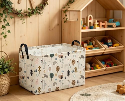 Sanjiaofeng Rectangular Cute Animals Storage Baskets, Foldable Kids Toy Clothes - Image 5