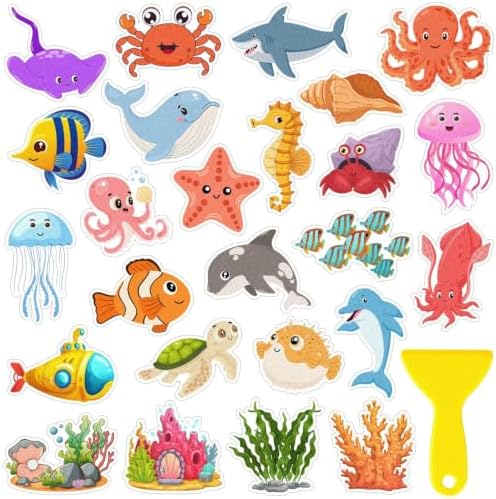 26Pcs Non Slip Bathtub Stickers, Cute Ocean Creature Stickers by Unknown