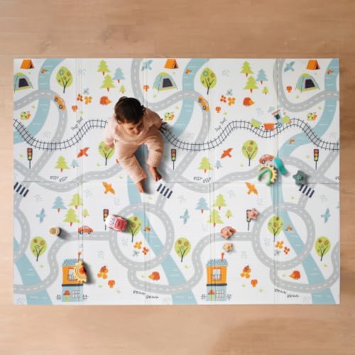Nuby Reversible Baby Floor Mat, Car Tracks by NubyUSA