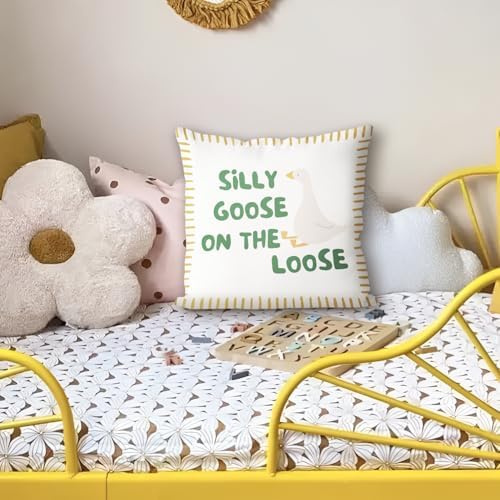 Silly Goose Throw Pillow Covers Playroom Toddler Nursery Decor - Image 5