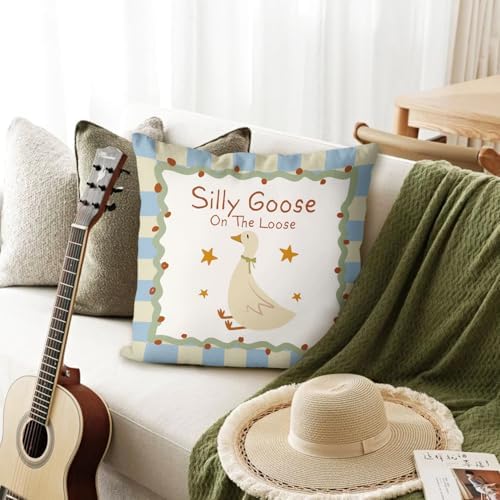 Pretty Silly Goose Pillow Covers Playroom Toddler Nursery Decor - Image 3