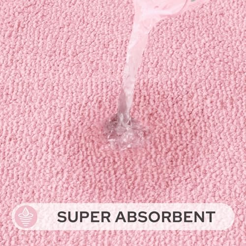 HOMEIDEAS Bathroom Rugs Sets 2 Piece, Soft Extra Long Bath Mat Light Pink - Image 5