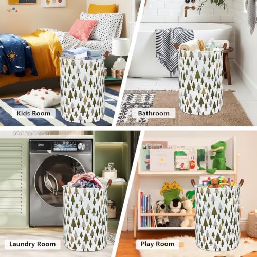 Foldable Waterproof Round Fabric Laundry Basket Home - Image 3
