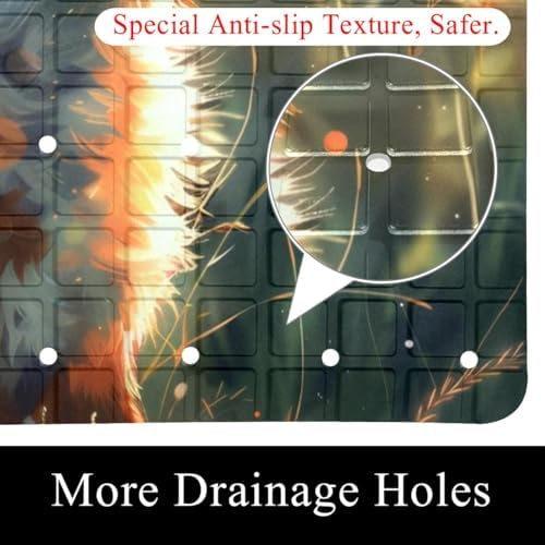 Bath Tub Shower Mat, Washable Bathtub Floor Mats, Suction Cups and Drain Holes - Image 2