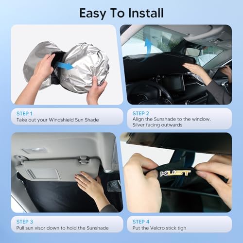 KUST Windshield Sun Shade for Jaguar XJ Accessories 2010-2019 Custom Fit - Image 5