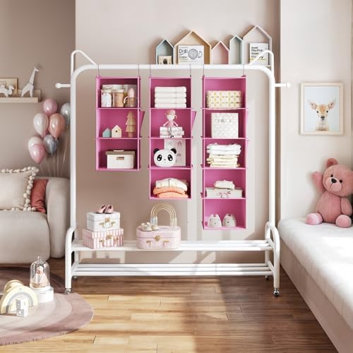 YOUDENOVA Hanging Closet Organizer and Storage, Light Pink - Image 4
