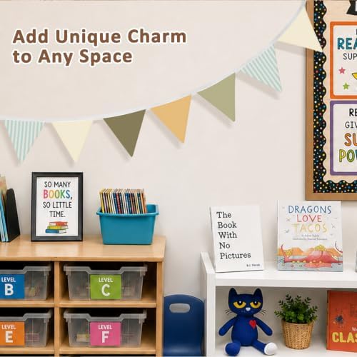Neutral Nursery Classroom Decor Banner Sage Green Garland Flags - Image 4
