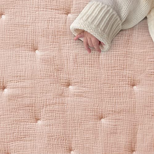 Levtex Baby - Cloud Muslin Crib Bed Set - Baby Nursery Set - Pink and White - Image 3