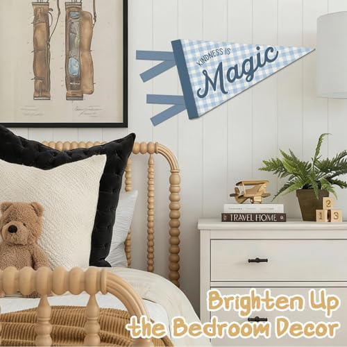 Kids Room Decor, Inspirational Kindness Is Magic Felt Banners Flags - Image 4