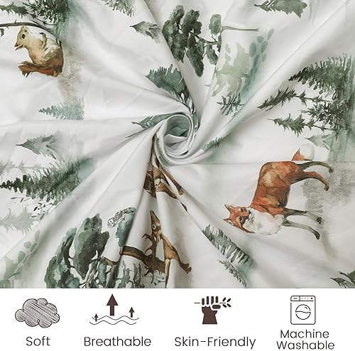 PHF 3 Pack Soft Bassinet Sheets, Woodland Breathable Comfy Cradle Sheets - Image 4