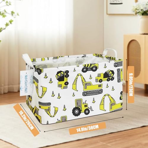 Rectangular Collapsible Storage Basket Nursery Organizer Engineering Car - Image 2