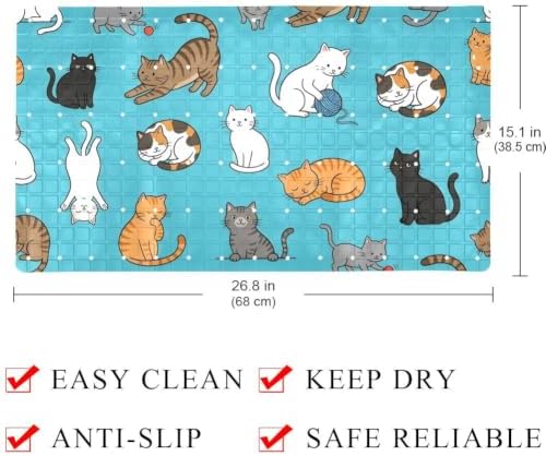 Bathtub Mat Non Slip 26.8x15.1 Inch, Cats Shower Mat - Image 4