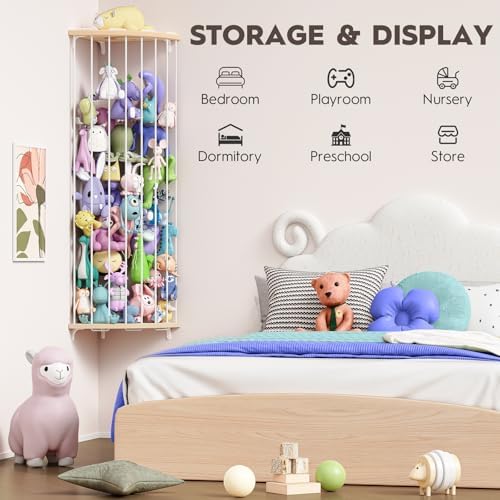 Stuffed Animal Storage Wood Corner Plush Toys Holder - Image 6