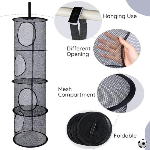 Basumee Hanging Stuffed Animals Storage, 2 Pack Mesh Plush Storage - Image 3