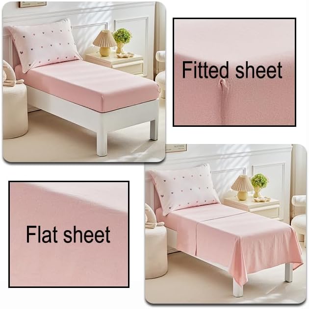 JHXHMX 4 Pieces Toddler Bedding Set, Soft Crib Bed Sheets Set Includes Quilted - Image 5