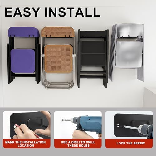 2Pack Folding Chair Storage Rack, Chair Hangers - Image 5