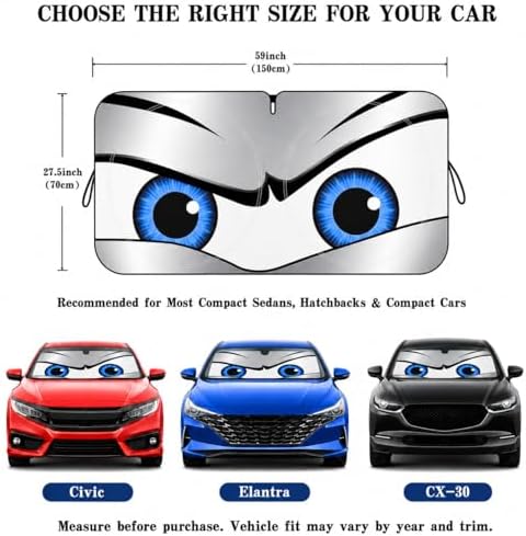 Car Windshield Sun Shade, Universal Fit Compact Sedan SUV, Sport Silver - Image 5