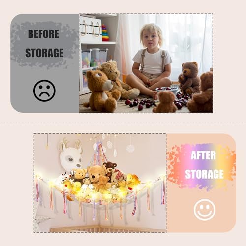 CERETIA Stuffed Animal Hammock Large Corner Plushie Net Storage - Image 4
