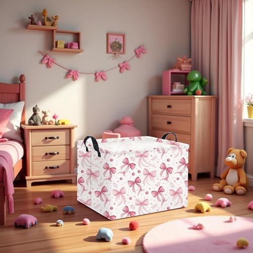 Rectangular Pink Basket for Girls Kids Baby Storage Basket Storage Bin - Image 2