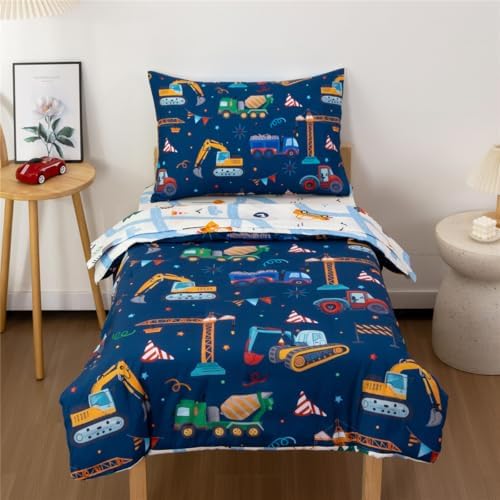 NTBED 4 Pieces Construction Truck Toddler Bedding Set - Image 2