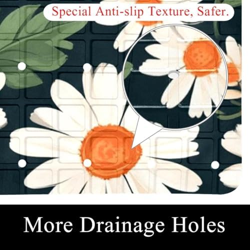 Shower Mat Non Slip, Tropical Daisies Anti Slip Bath Mat - Image 2