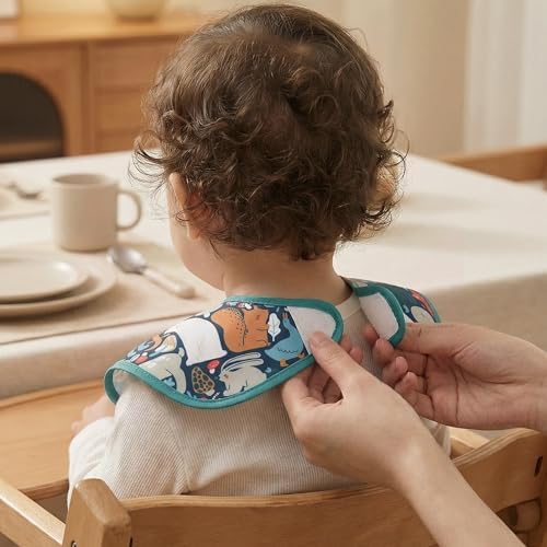 3 Pack Waterproof Baby Bibs for Eating, Mess Proof Feeding Bib - Image 3