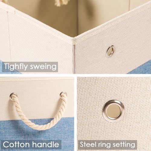 PRANDOM Large Foldable Cube Storage Bins 11x11 inch Fabric Linen Storage - Image 5