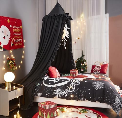 VETHIN Bed Canopy for Girls, Princess Round Dome Dreamy Mosquito Net Bedding - Image 3