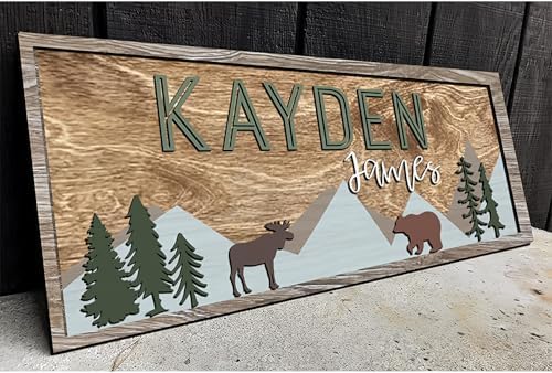 Personalized Wooden baby name sign by IZI+POD