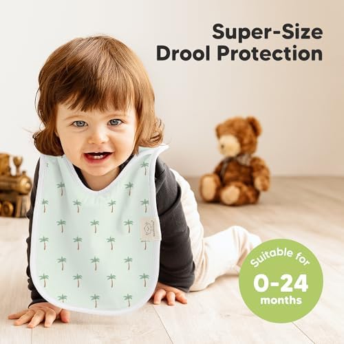 KeaBabies 8-Pack Bibs for Baby Girls, Pullover Baby Bibs - Image 2