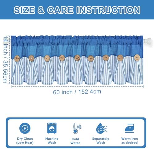 ASPMIZ Farmhouse Cotton Linen Valances - Image 2