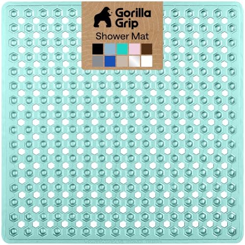 GORILLA GRIP Square Shower Stall Mat, Bathtub Floor Mat, 21x21 Green by GorillaGrip